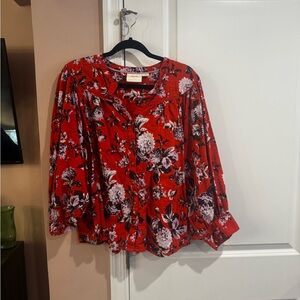 Floral Red Women's Top